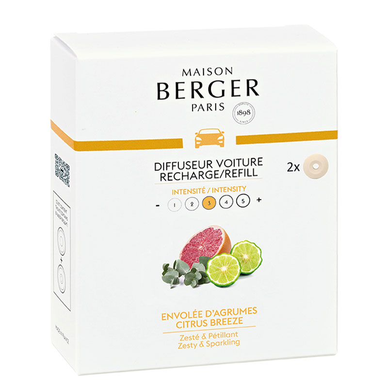 

Сменный блок для ароматизатора Maison Berger ЦИТРУСОВОЕ ВДОХНОВЕНИЕ (Citrus Breeze) 2 шт, Белый