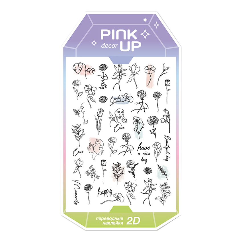

Наклейки для ногтей Pink Up Decor Spring Collection 2D переводные тон 133, Черный