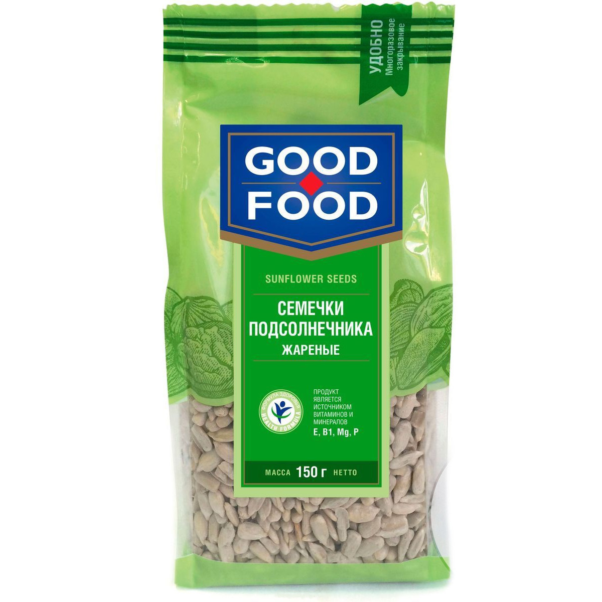 

Семечки подсолнечные Good Food сушеные очищенные