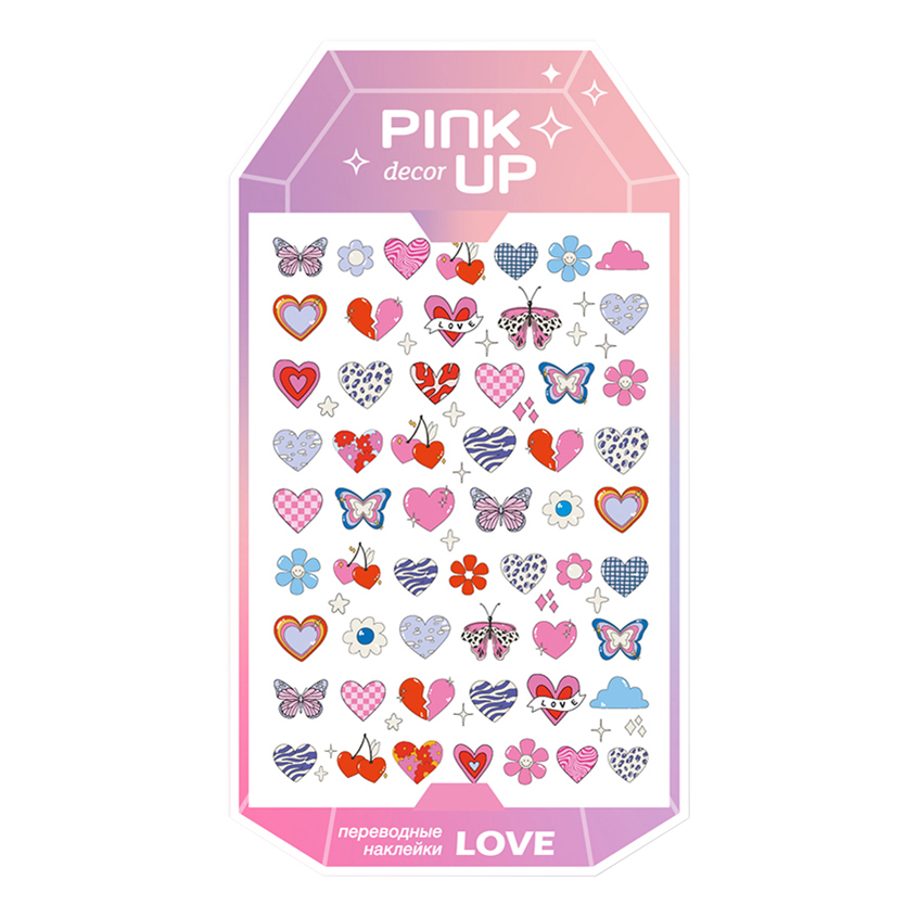 

Наклейки для ногтей Pink Up Decor Love 2D переводные тон 112, Разноцветный