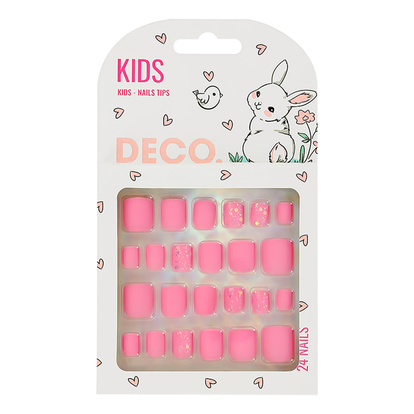 

Накладные ногти Deco Kids Pink самоклеящиеся 24 шт., Розовый