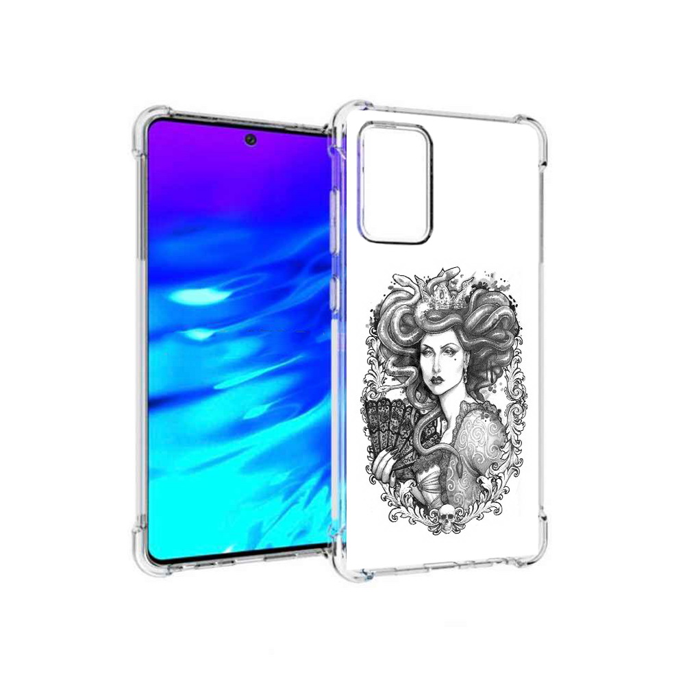 

Чехол MyPads Tocco для Samsung Galaxy A72 медуза черно белый (PT158633.553.472), Прозрачный, Tocco