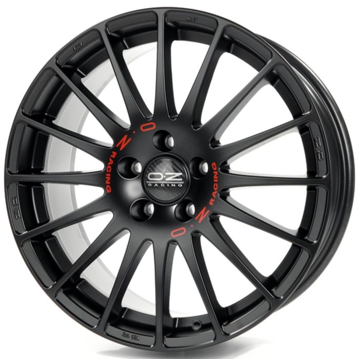 

OZ Superturismo GT 7,5\R17 5*112 ET35 d75 Matt Black Red Lettering [W0168120079], Черный