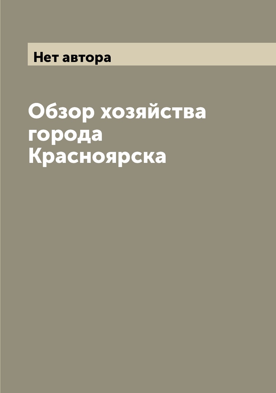 Книга Обзор хозяйства города Красноярска