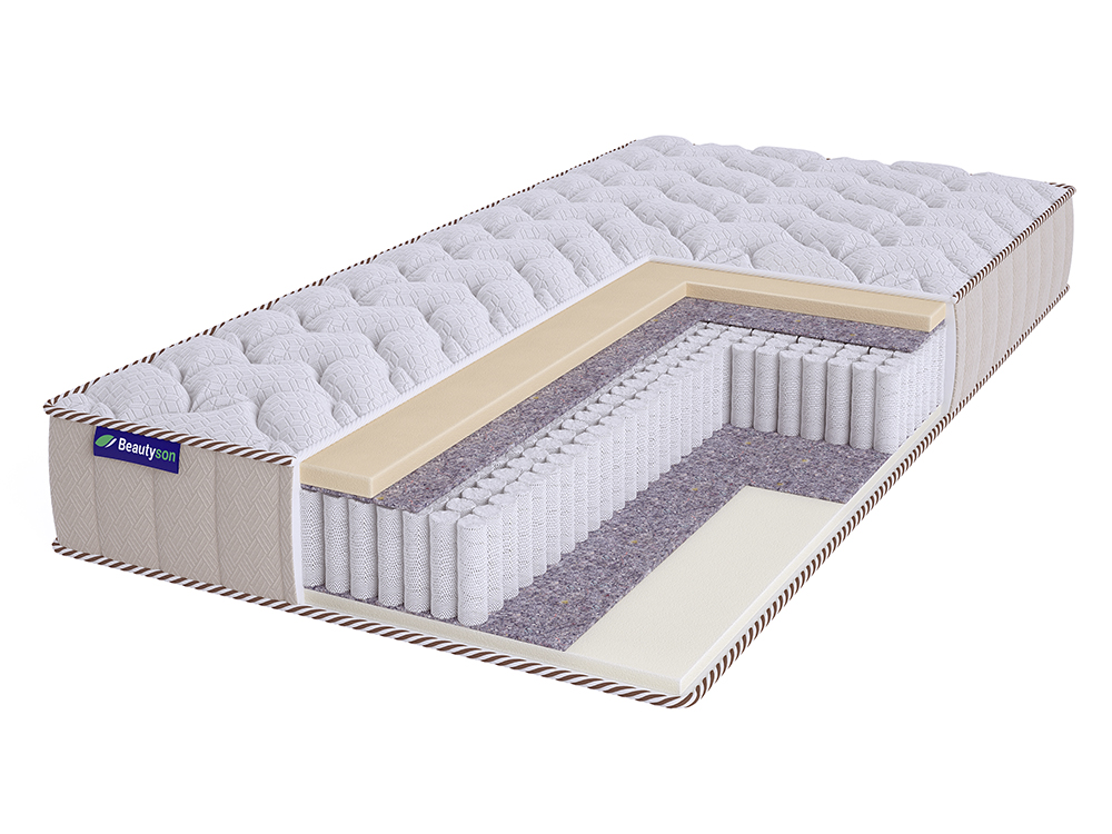 

Матрас BeautySon SPRING Soft EcoLatex 2 S1200 LUX 125х186, Белый, SPRING Soft EcoLateх 2 S1200 LUх