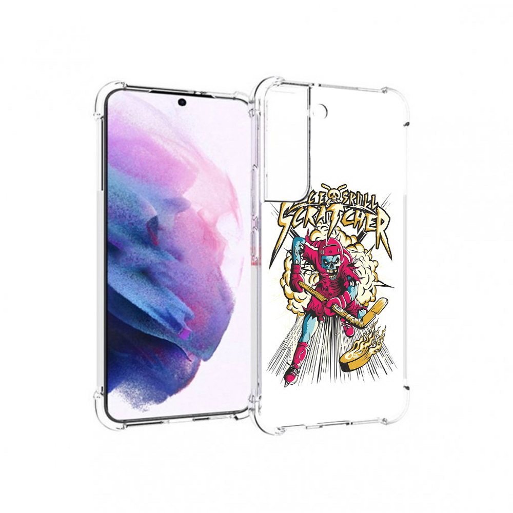 

Чехол MyPads Tocco для Samsung Galaxy S22 нарисованный скелет хоккеист (PT194926.508.514), Прозрачный, Tocco