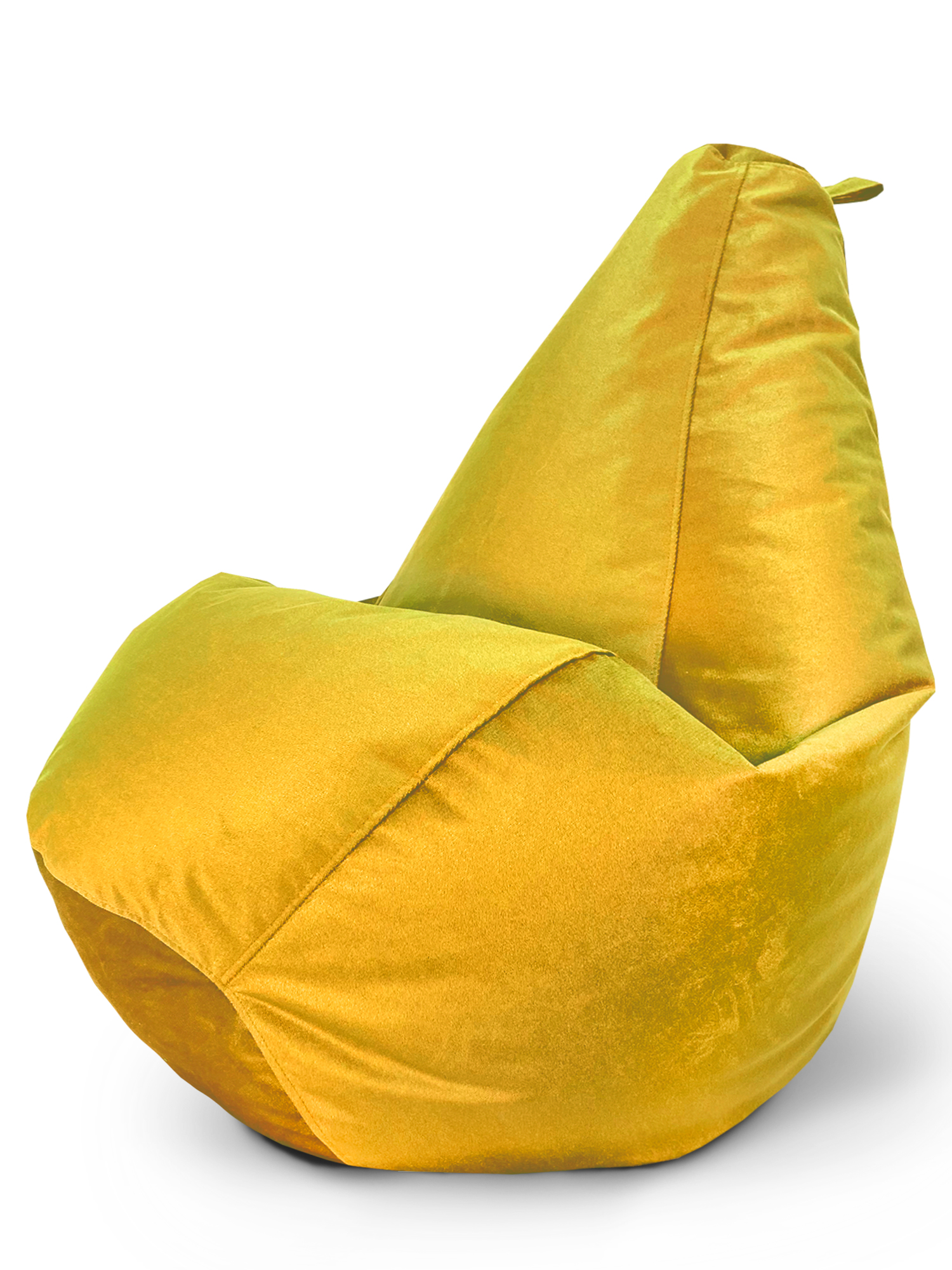 фото Кресло-мешок onpuff пуфик груша, размер xxl, желтый велюр