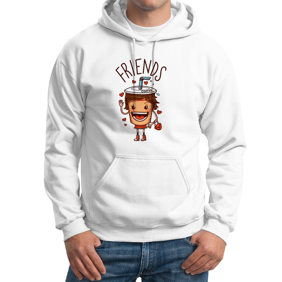 

Худи унисекс CoolPodarok Прикол Friends белое 54 RU, Белый, 4M015970