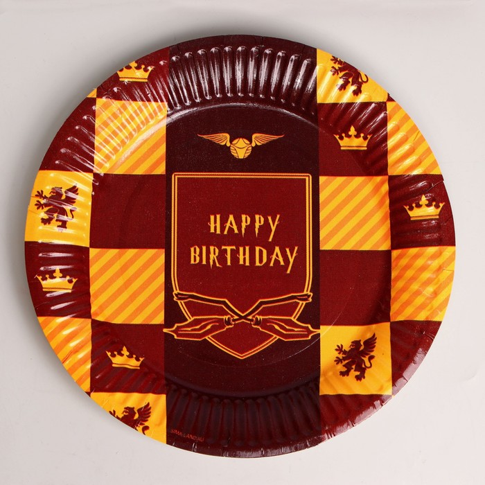

Тарелка бумажная Happy Birthday, цвет красный, набор 6 шт, 18 см