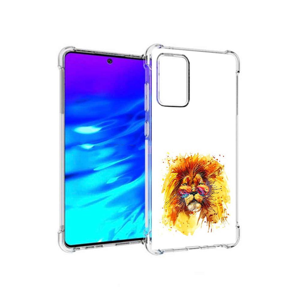 

Чехол MyPads Tocco для Samsung Galaxy A72 лев в очках (PT158633.553.436), Прозрачный, Tocco