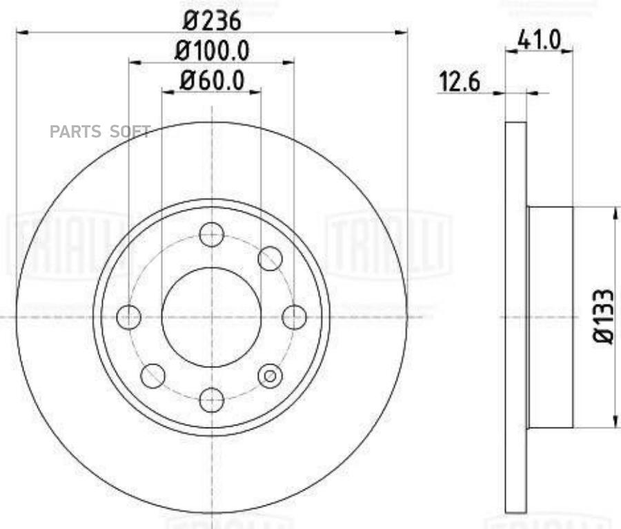 

Диск Торм. Для А/М Opel Ascona C (81-)/Corsa A (82-)/Opel Kadett E (86-) Перед. D=236 (Df