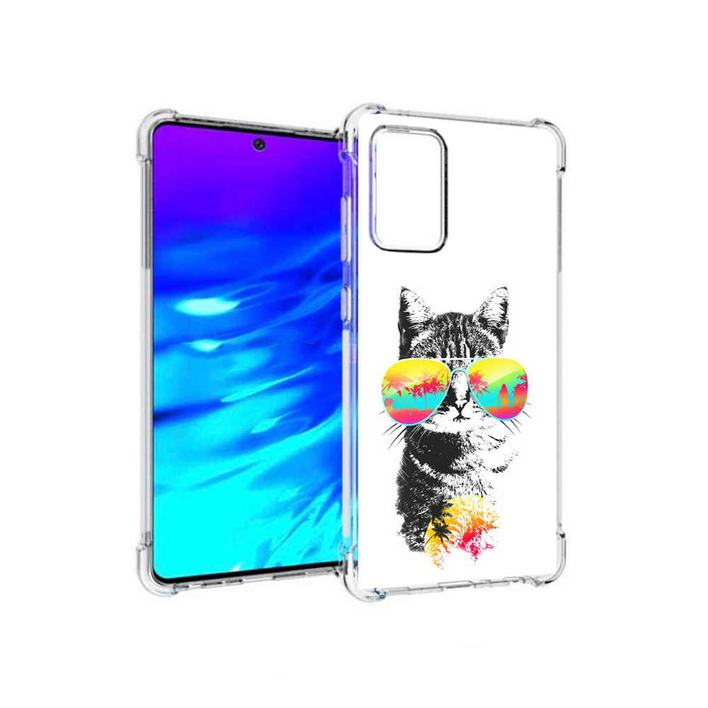 

Чехол MyPads Tocco для Samsung Galaxy A72 крутой кот (PT158633.553.425), Прозрачный, Tocco