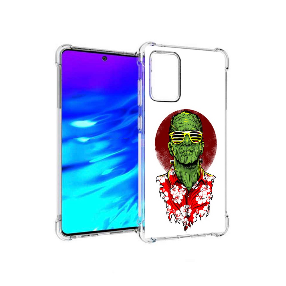 

Чехол MyPads Tocco для Samsung Galaxy A72 крутой зеленый мужчина в очках, Прозрачный, Tocco