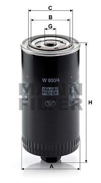 

Фильтр масляный двигателя MANN-FILTER W950/4, W 950/41