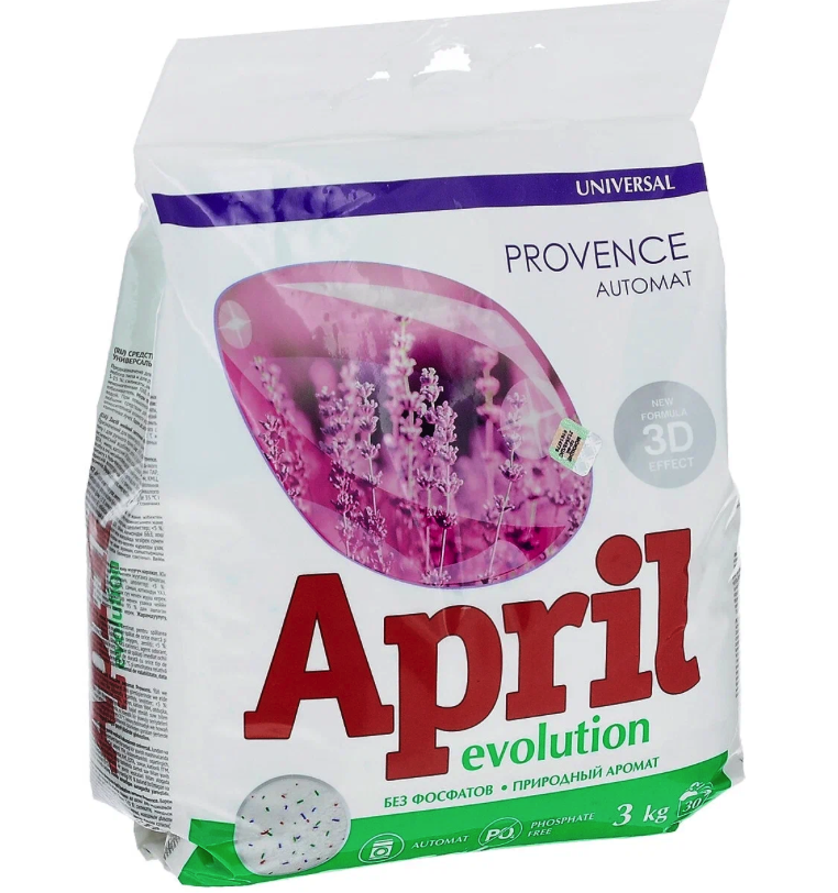 

Стиральный порошок April evolution Provenсe универсальный, автомат, 3 кг