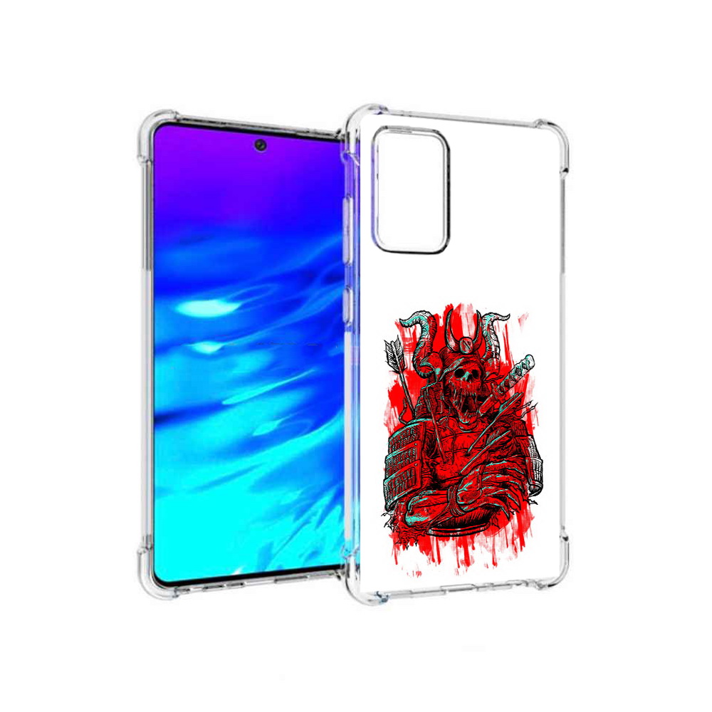 

Чехол MyPads Tocco для Samsung Galaxy A72 красный скелет воин (PT158633.553.413), Прозрачный, Tocco