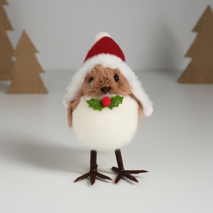 

Статуэтка Птенчик в новогодней шапке 7,7х10х13см 10471287, Разноцветный