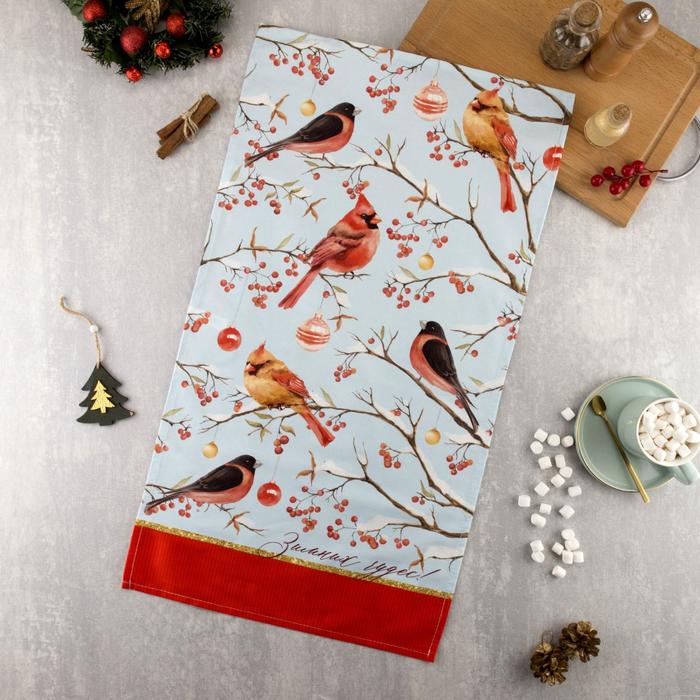 

Полотенце "Этель" Winter birds 40х73 см, 100% хл, саржа 190 гр/м2
