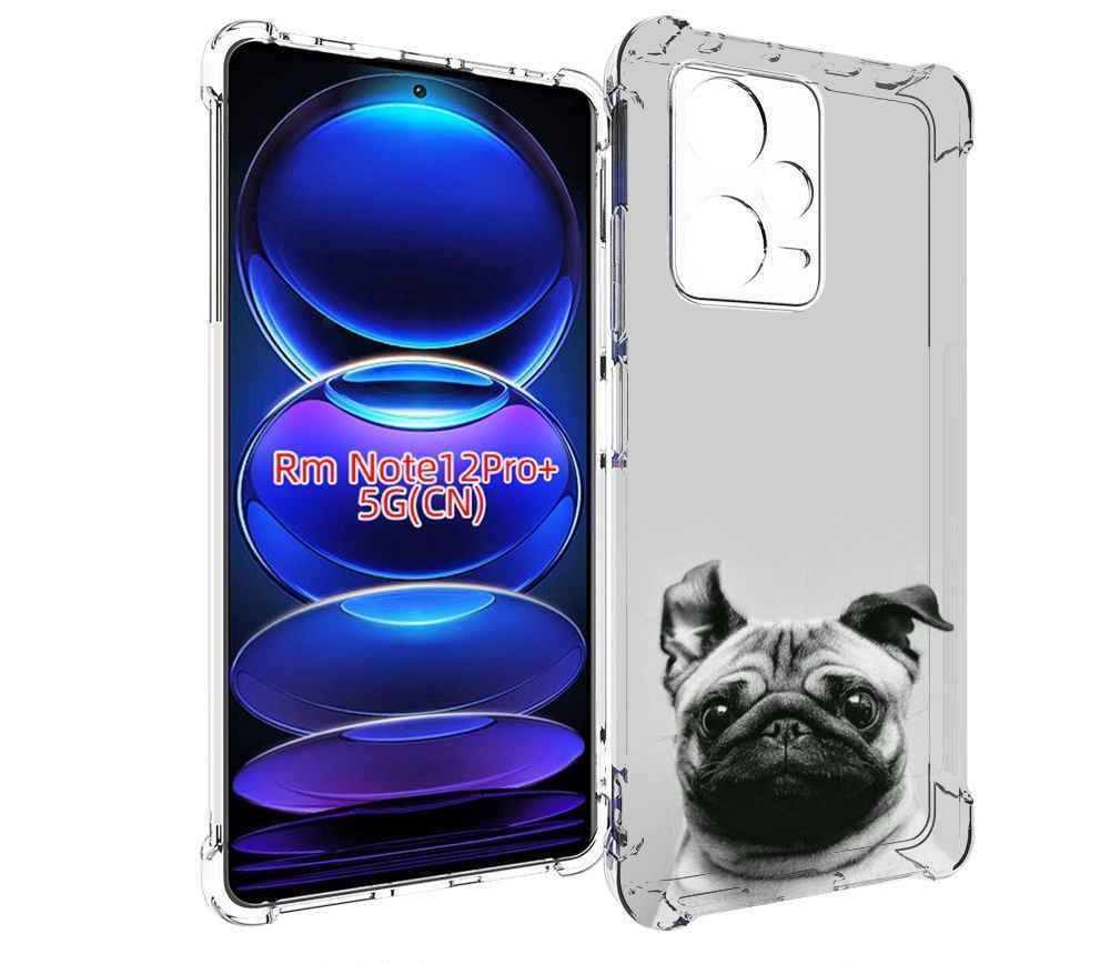 

Чехол MyPads мопс для Xiaomi Redmi Note 12 Pro + Plus, Прозрачный, Tocco