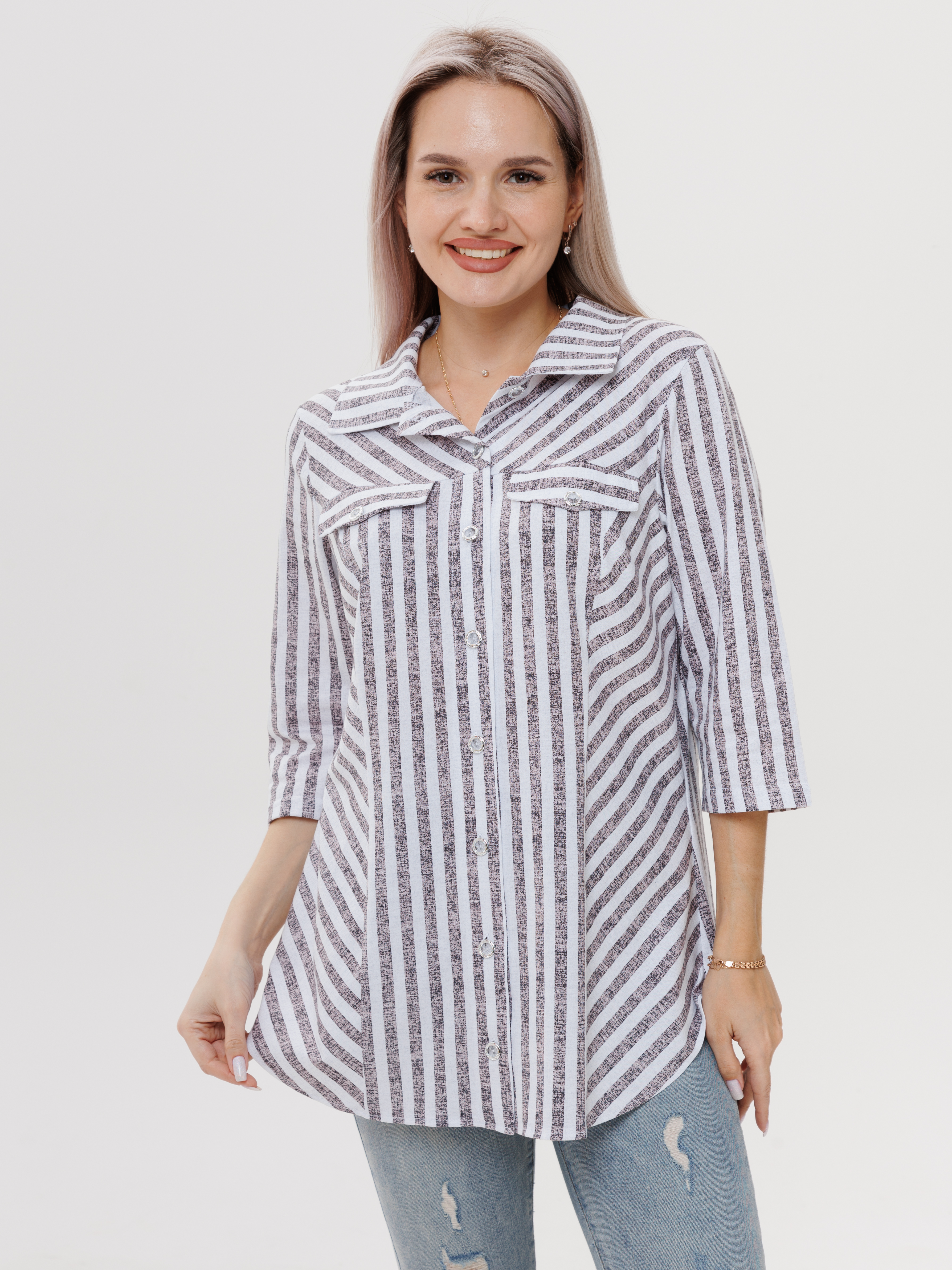 Блуза женская Elenatex Бж-72 серая 58 RU