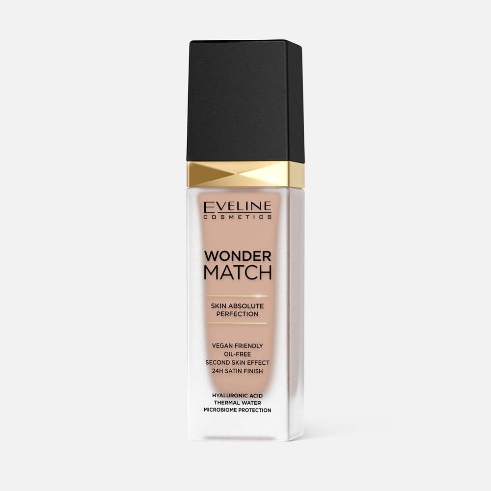 Тональная основа Eveline Cosmetics Wonder Match, тон 15 Natural, 30 мл тональная основа eveline wonder match тон 35 beige адаптирующаяся 30 мл