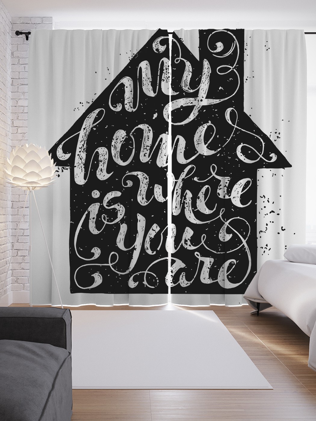 

Шторы JoyArty с фотопечатью "Мой дом там, где ты" из сатена, 290х265 см, Мой дом там, где ты