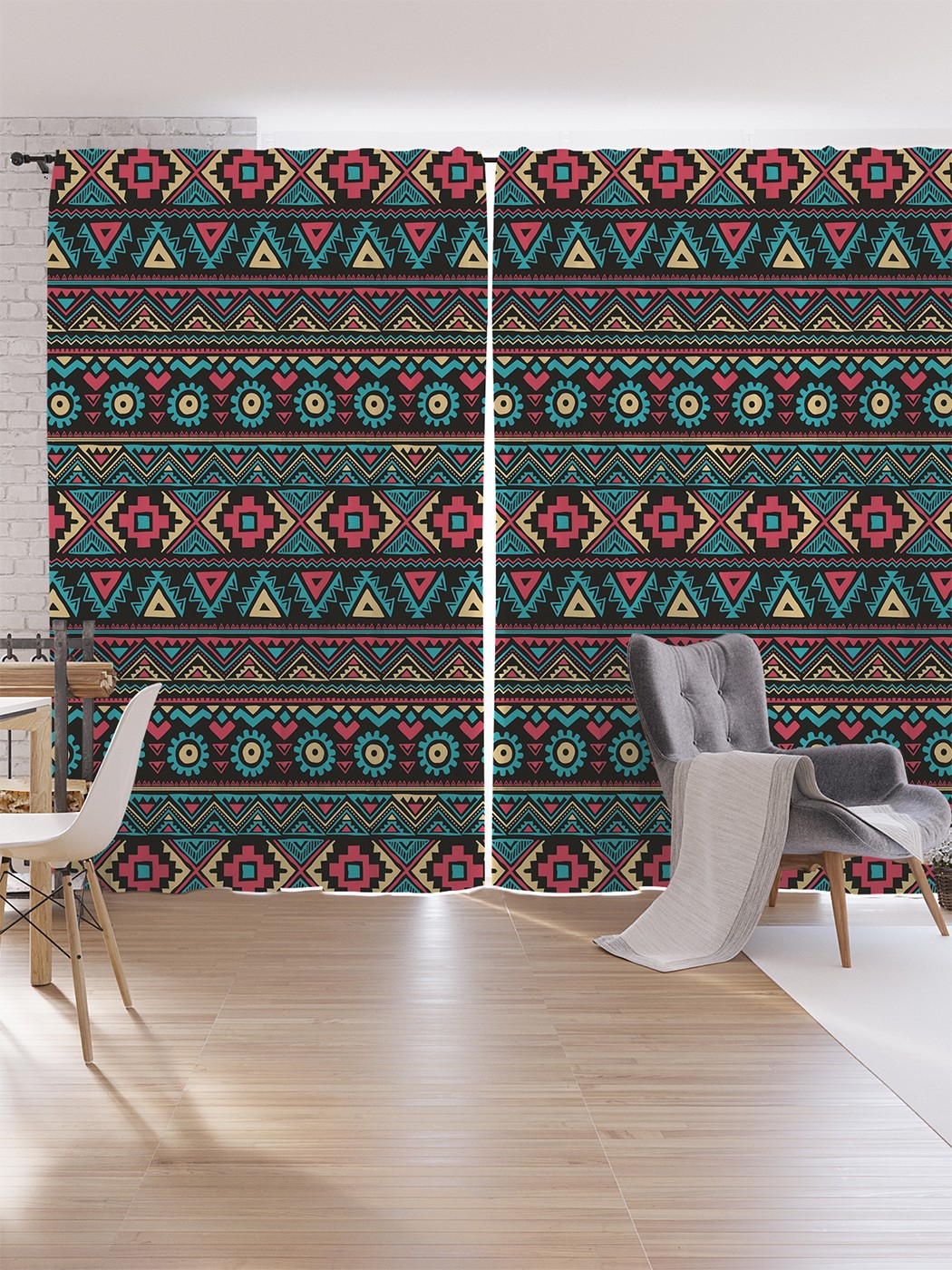 

Шторы под лён JoyArty "Этнический ковер", серия Oxford DeLux, 340х265 см, Этнический ковер