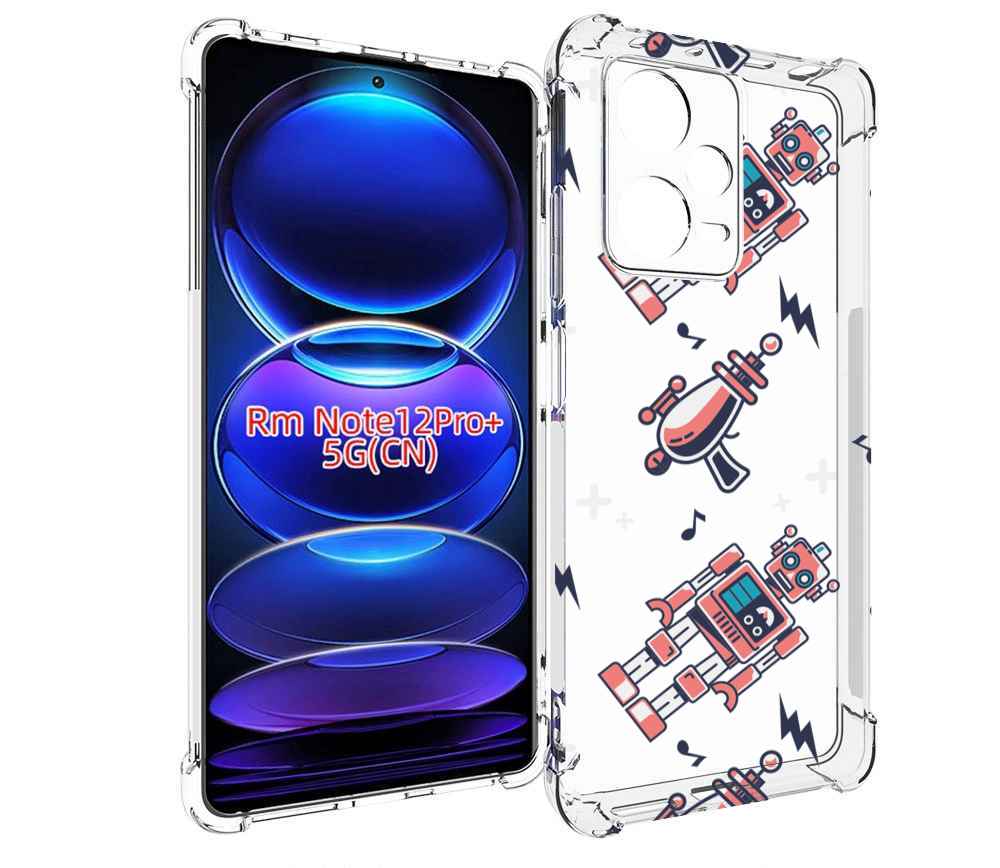 

Чехол MyPads мини-роботы для Xiaomi Redmi Note 12 Pro + Plus, Прозрачный, Tocco