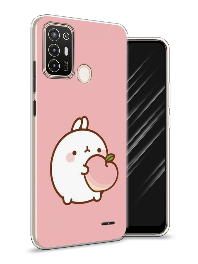 

Чехол Awog на ZTE Blade A52 / ЗТЕ Блэйд A52 "Кролик с персиком", Разноцветный, 136250-1