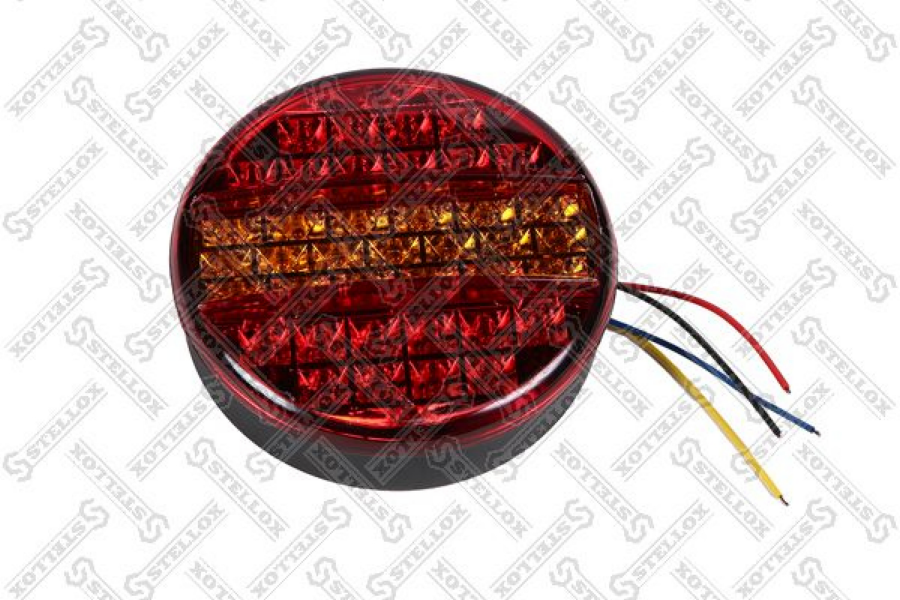 фото Фонарь led круглый красный с жёлтой полосойman/mb/scania/daf/volvo/iveco/bpw/fruehauf stellox