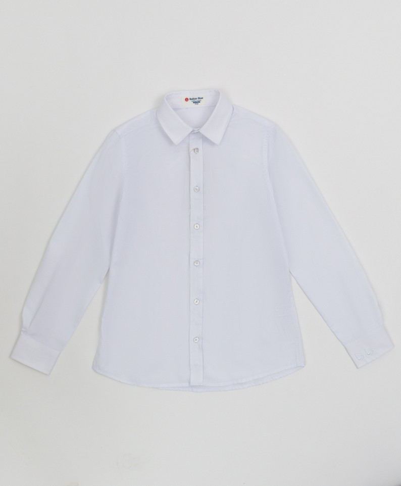 фото Белая фактурная рубашка button blue для мальчиков 152