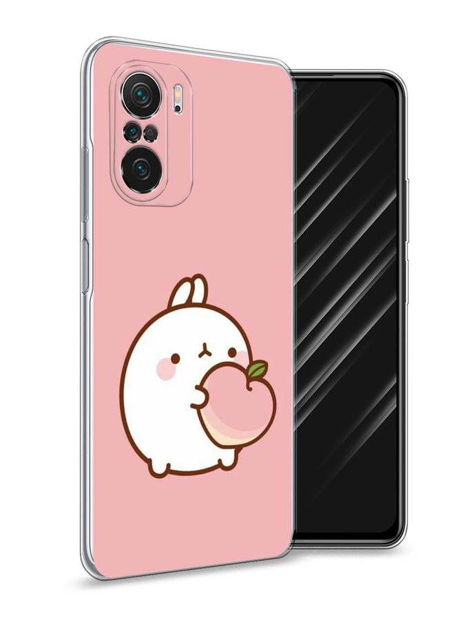 

Чехол Awog на Poco F3/Redmi K40/Mi 11i "Кролик с персиком", Разноцветный, 312650-1