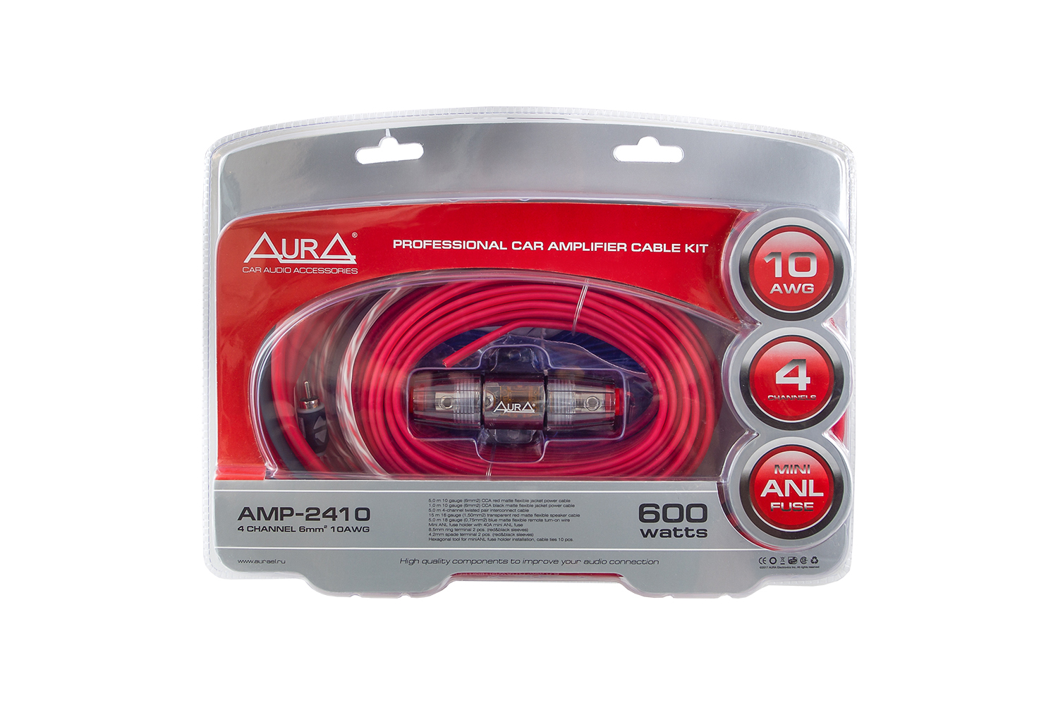 Комплект для подключения 4-х канального усилителя - AURA AMP-2410