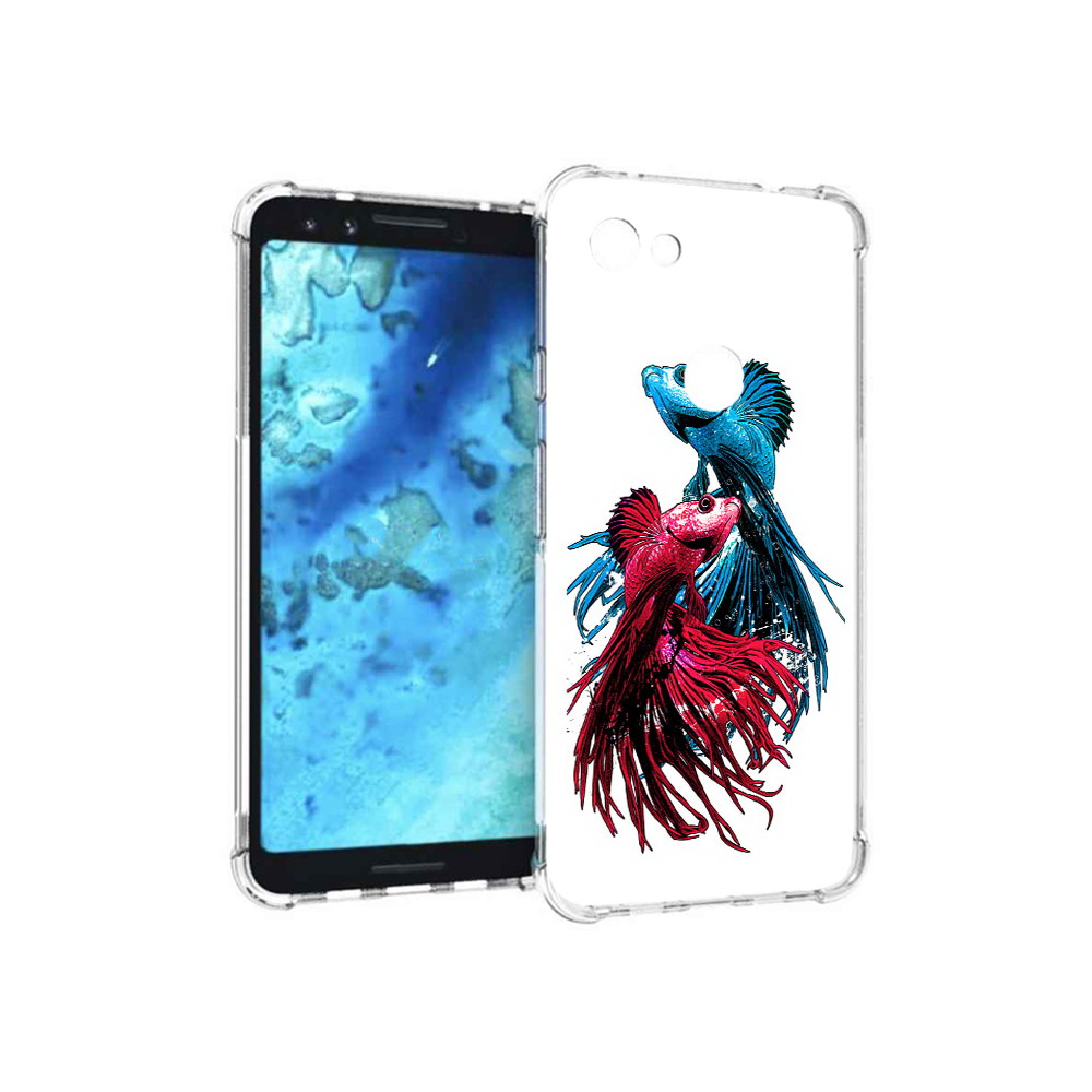 

Чехол MyPads Tocco для Google Pixel 3 рыбы петушки, Прозрачный, Tocco