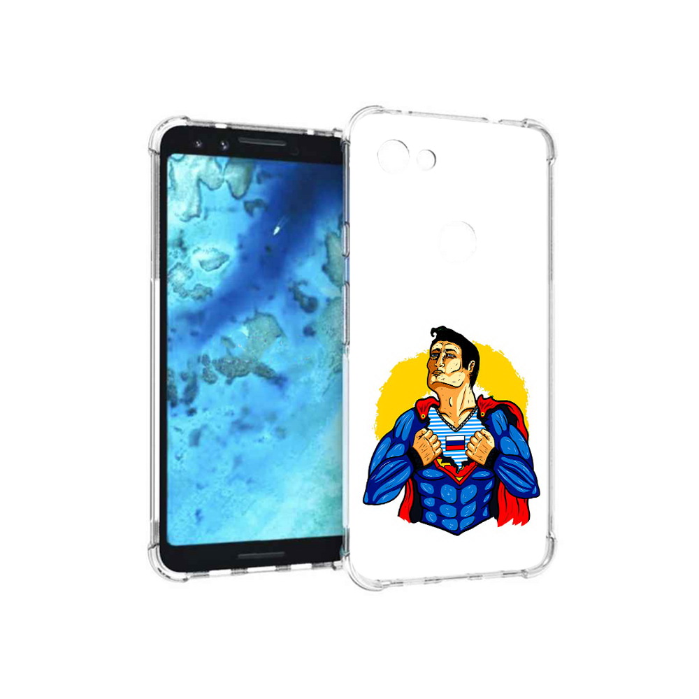 

Чехол MyPads Tocco для Google Pixel 3 русский супермен, Прозрачный, Tocco