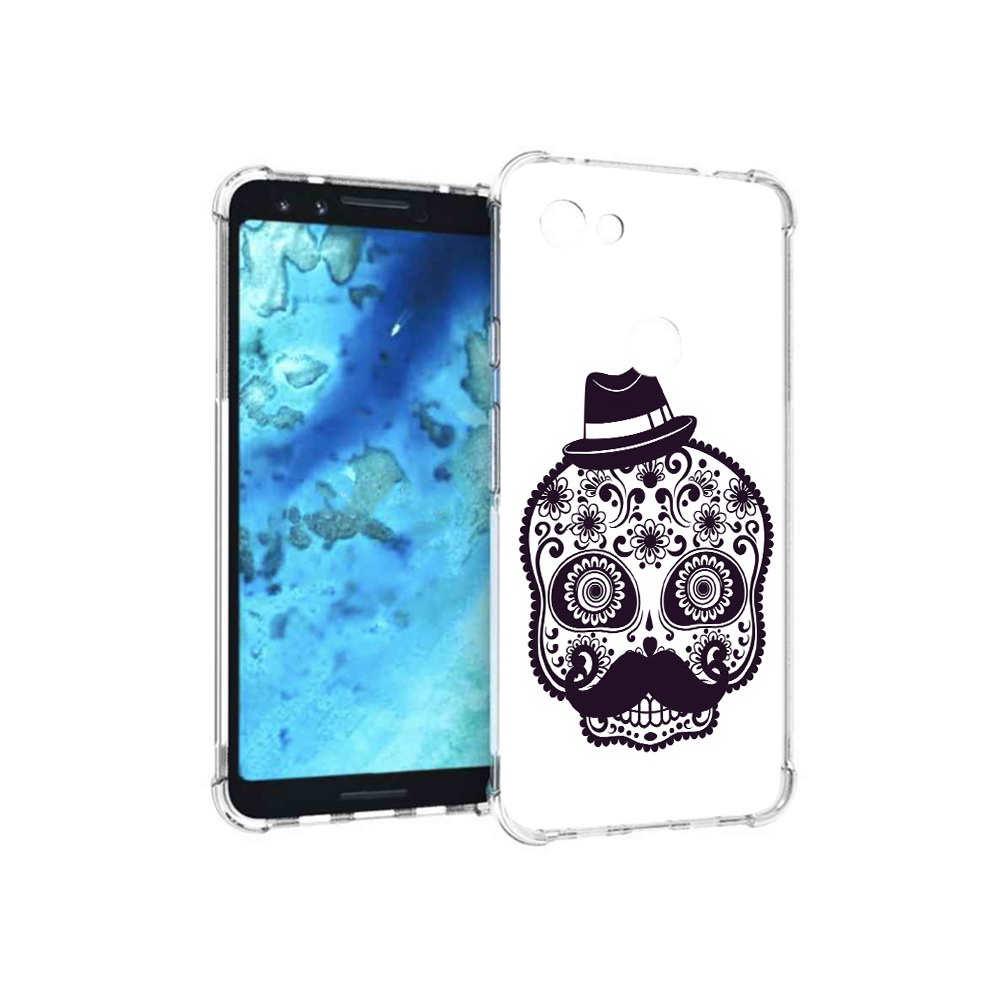 

Чехол MyPads Tocco для Google Pixel 3 разрисованный скелет, Прозрачный, Tocco