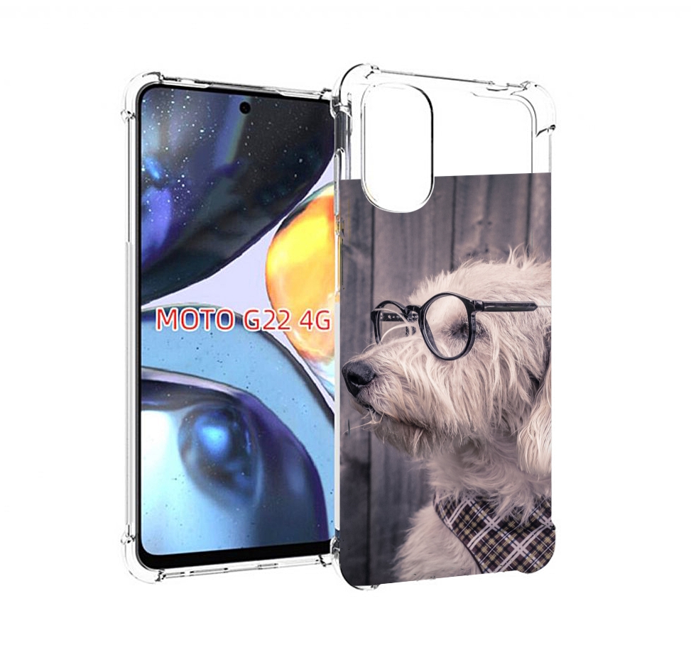 

Чехол MyPads Собака-в-очках для Motorola Moto G22 4G, Прозрачный, Tocco