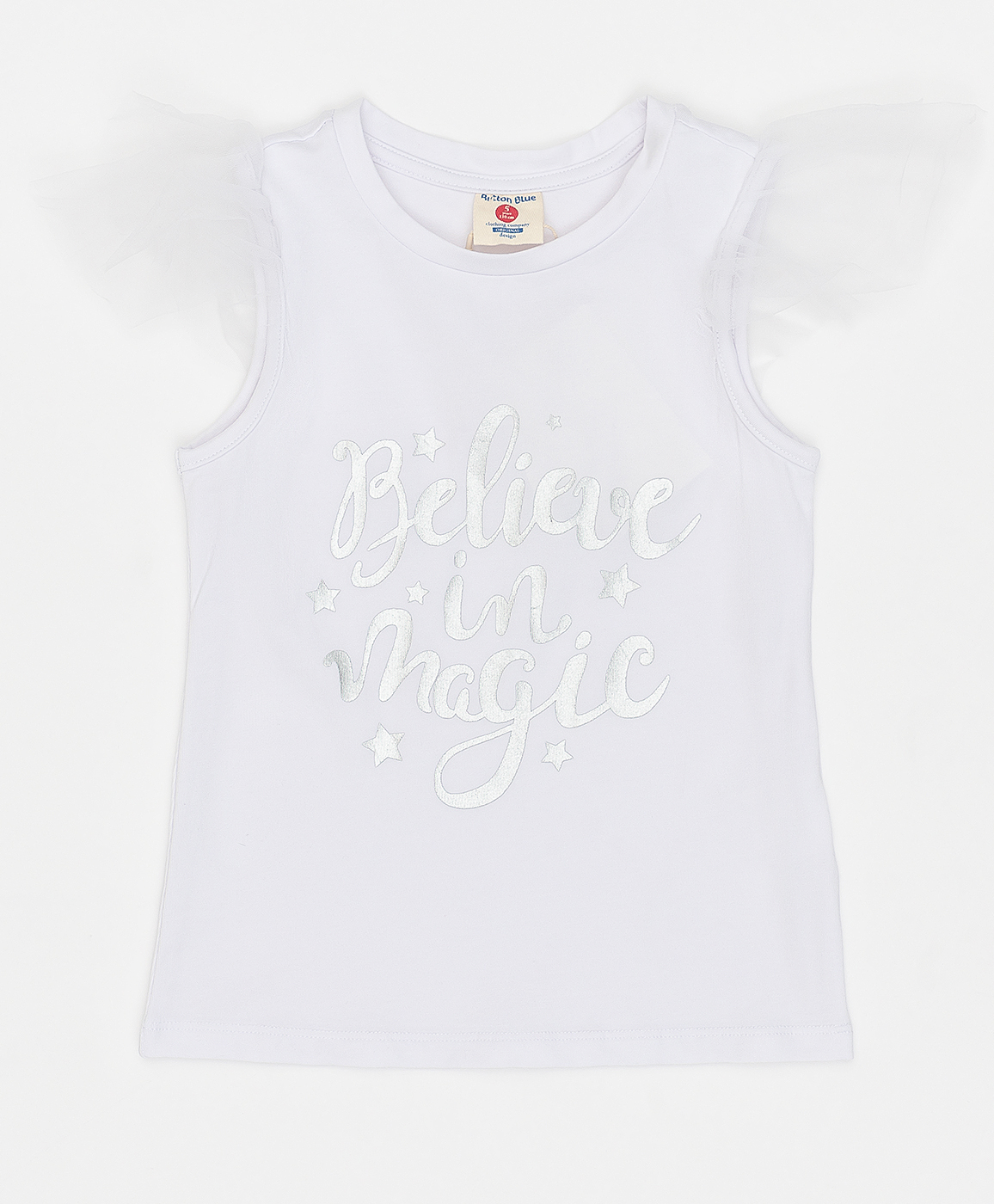 

Белая блузка с коротким рукавом Button Blue для девочек 122, 220BBGMP12010200