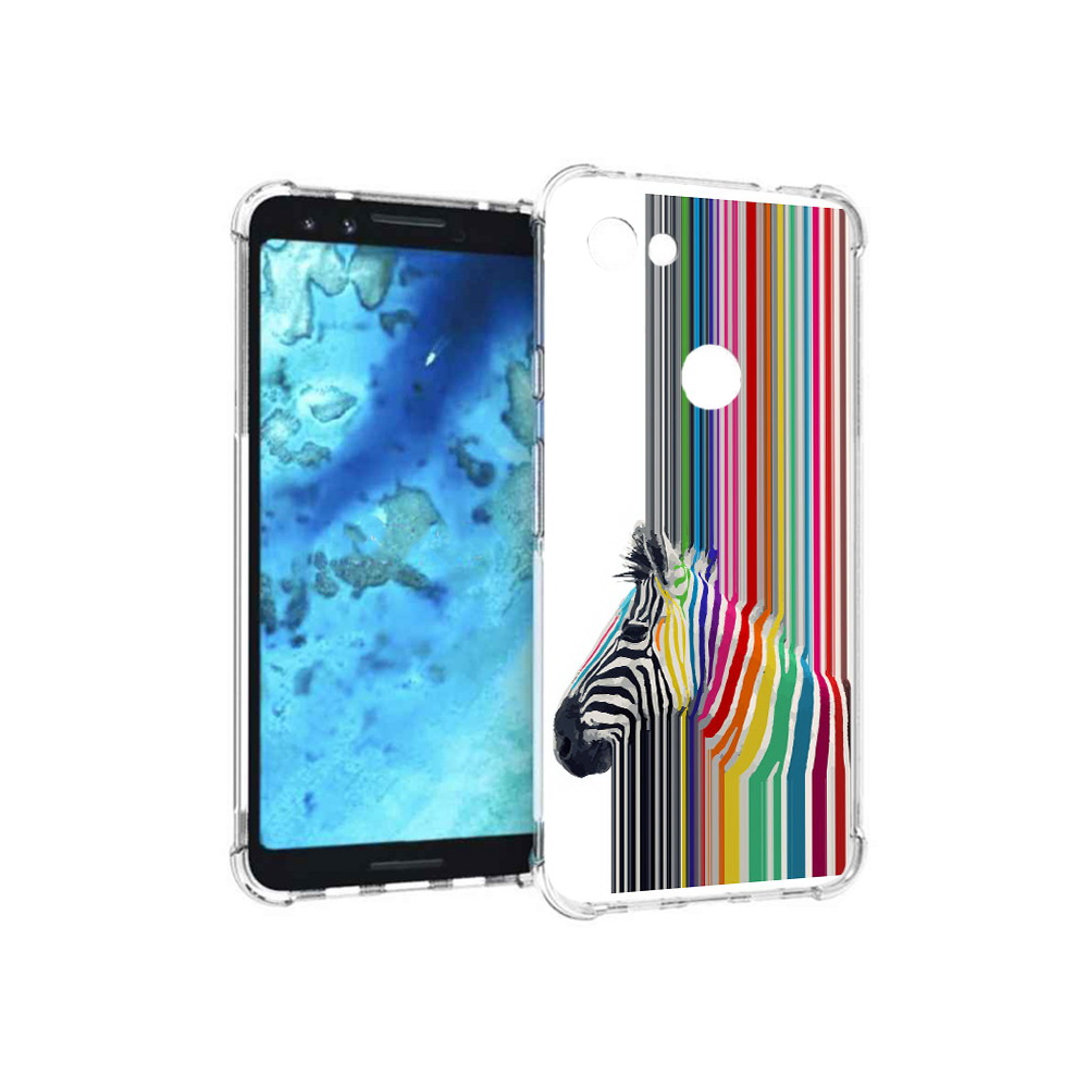 

Чехол MyPads Tocco для Google Pixel 3 радужная зебра, Прозрачный, Tocco