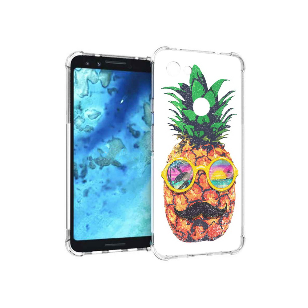 

Чехол MyPads Tocco для Google Pixel 3 прикольный ананас с лицом, Прозрачный, Tocco