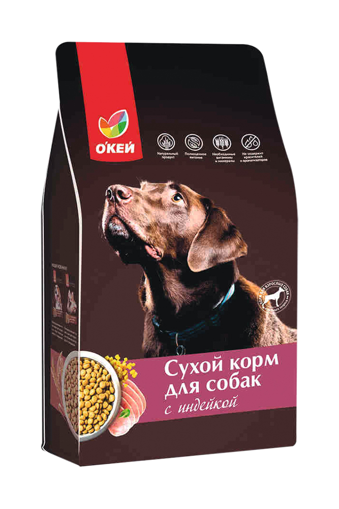 

Сухой корм для собак О'кей, индейка, 13кг