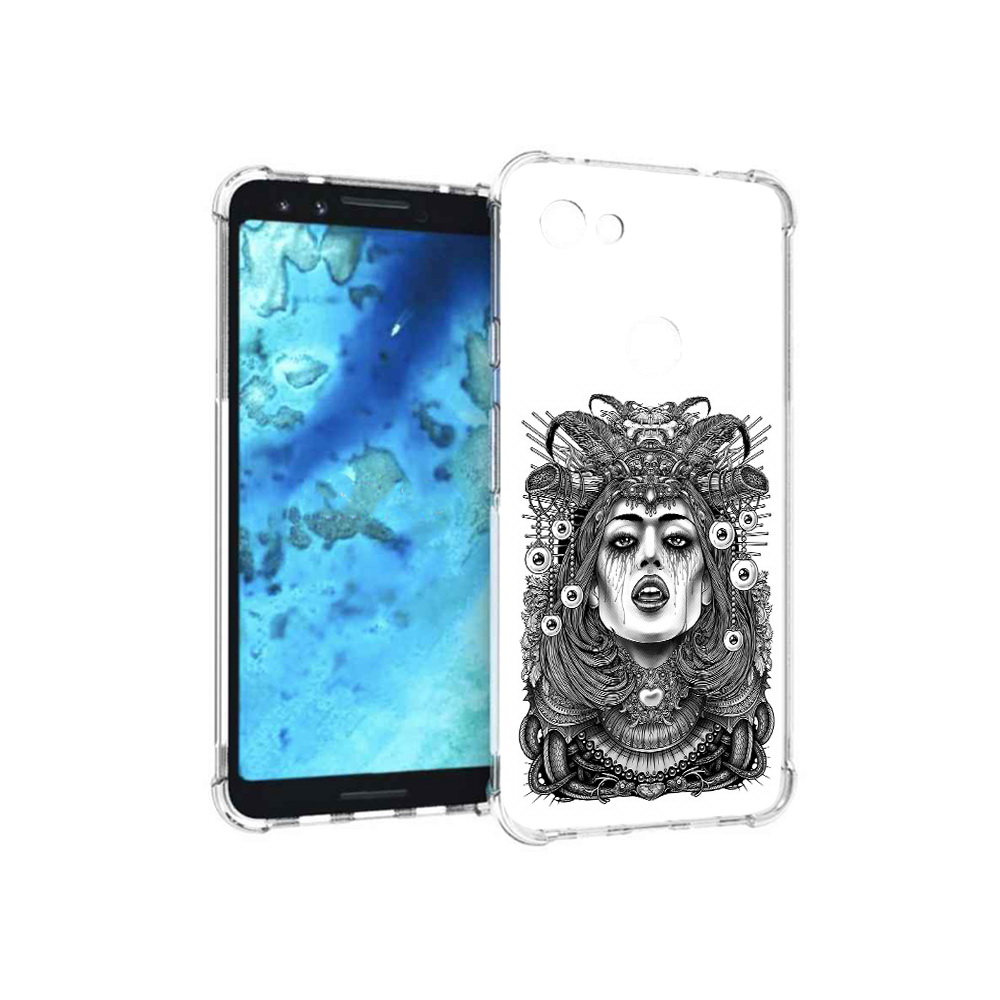 

Чехол MyPads Tocco для Google Pixel 3 портрет девушки черно белый, Прозрачный, Tocco