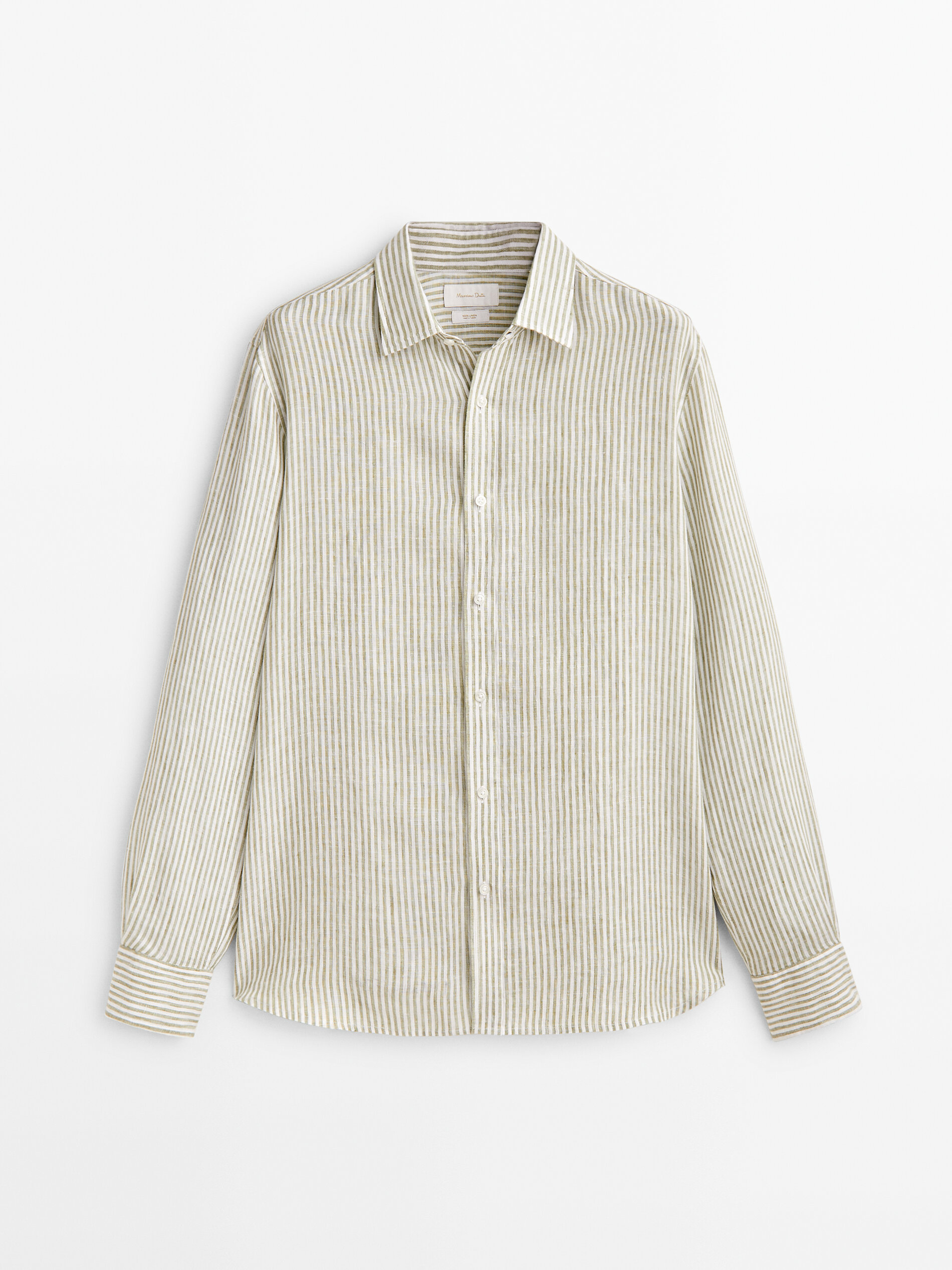 

Рубашка мужская Massimo Dutti 00104304526 зеленая 2XL, 00104304526