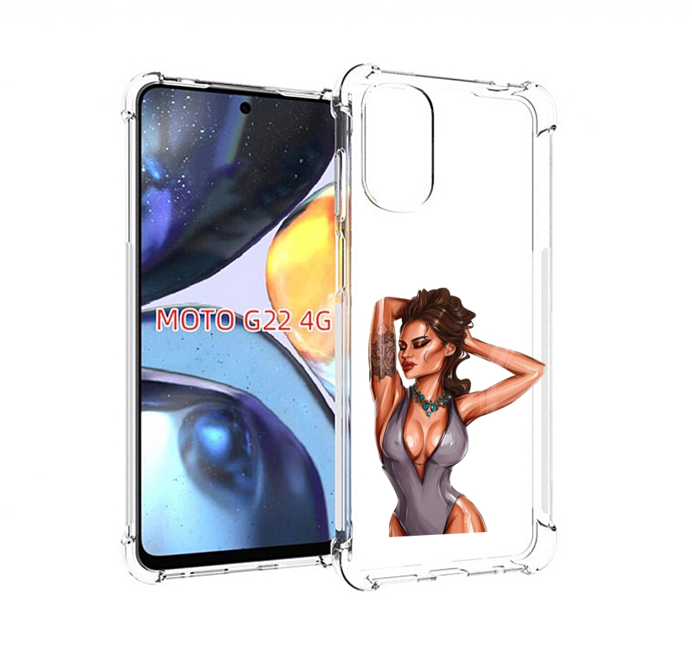 

Чехол MyPads Роскошная-девушка женский для Motorola Moto G22 4G, Прозрачный, Tocco