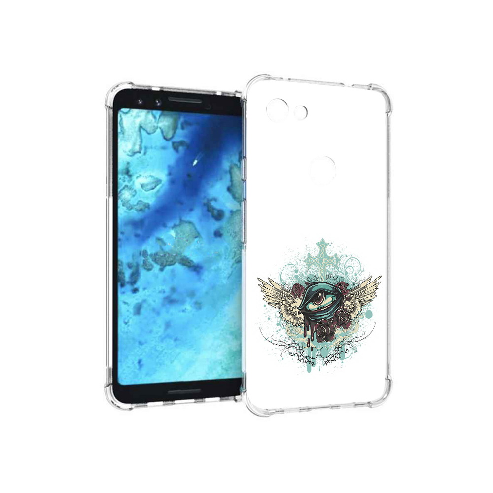 

Чехол MyPads Tocco для Google Pixel 3 плачущий глаз с крыльями, Прозрачный, Tocco