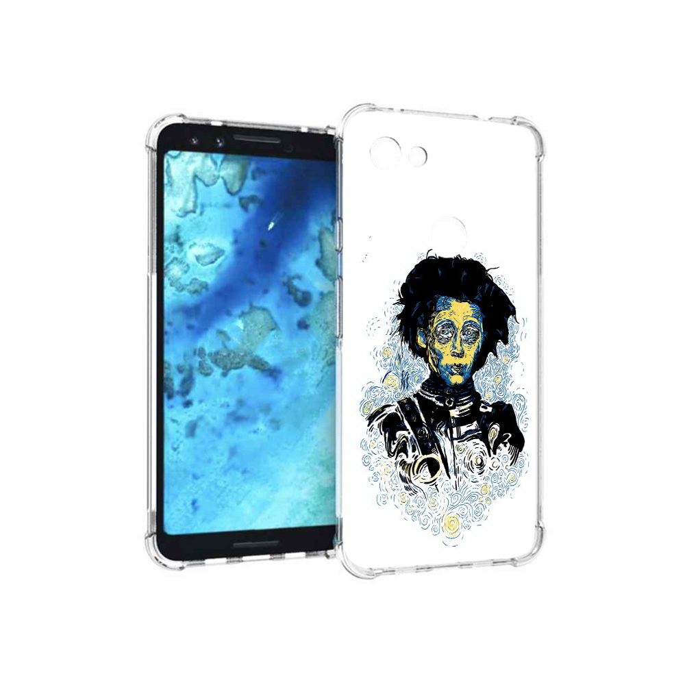 

Чехол MyPads Tocco для Google Pixel 3 парень черно-белый абстракция, Прозрачный, Tocco