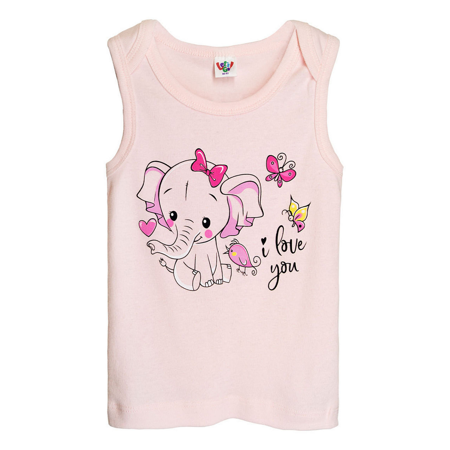 

Майка бельевая детская Let`s Go цв.розовый ,р.80, 21140