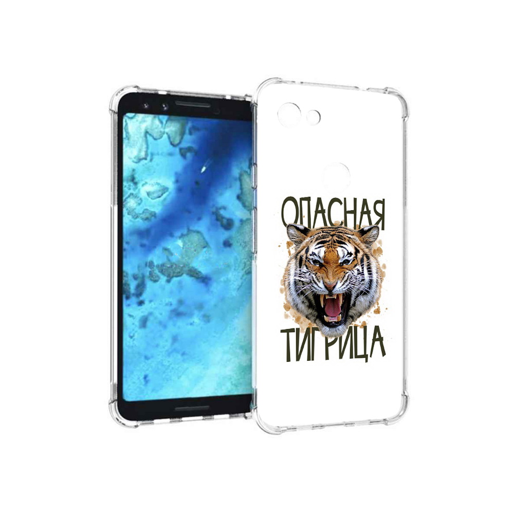 

Чехол MyPads Tocco для Google Pixel 3 опасная тигрица, Прозрачный, Tocco