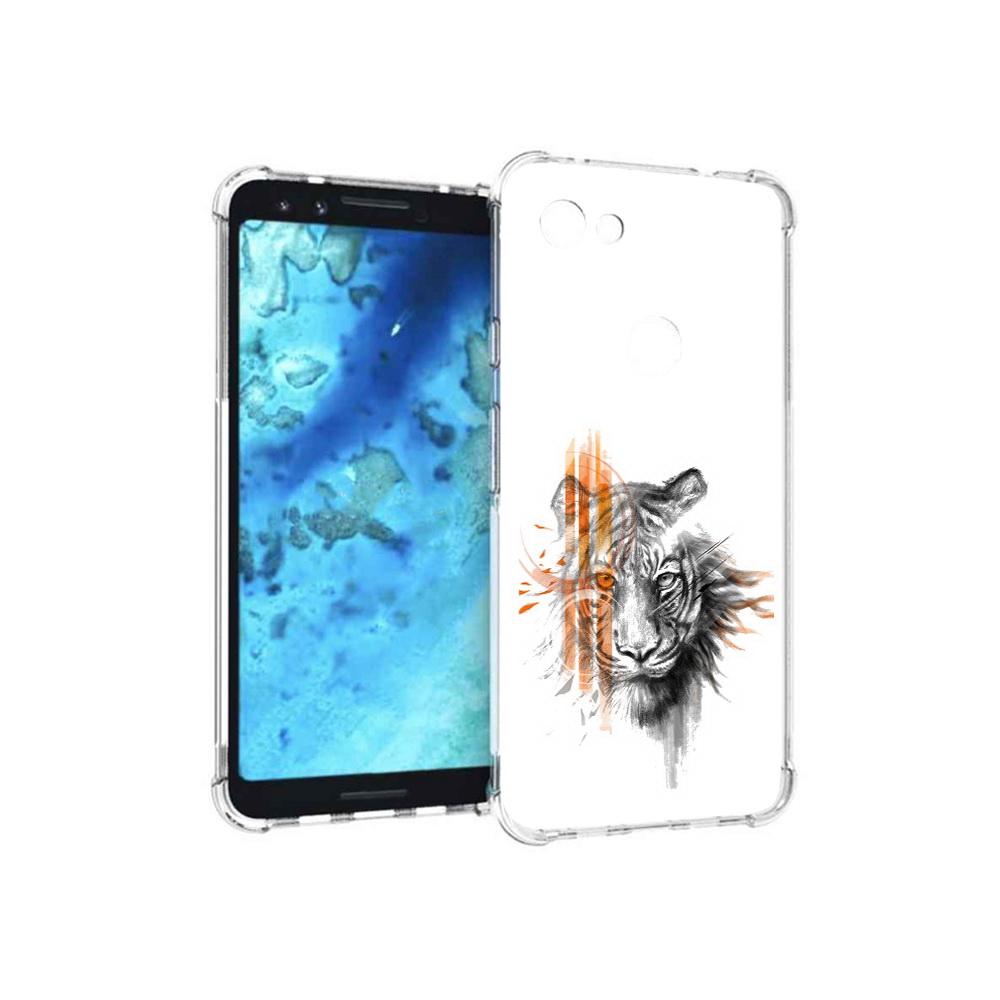 

Чехол MyPads Tocco для Google Pixel 3 огненный тигр, Прозрачный, Tocco