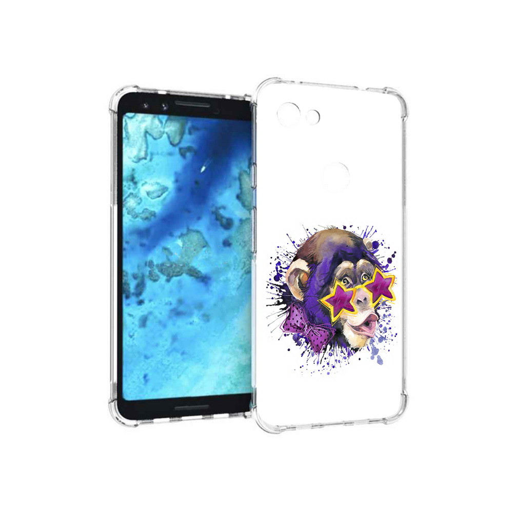 

Чехол MyPads Tocco для Google Pixel 3 обезьяна в очках, Прозрачный, Tocco